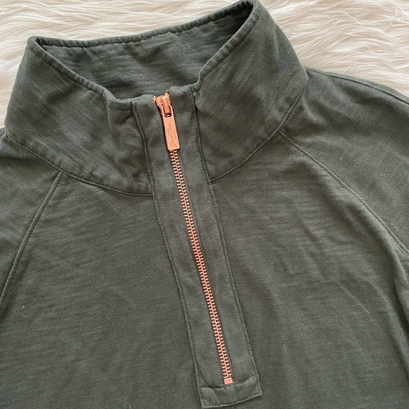 Goodman Brand Green Cotton Slim Fit Quarter Zip Pullover Shirt - Picture 5 of 9